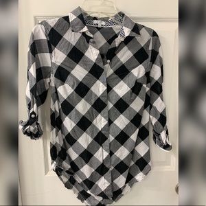 Black and white button down